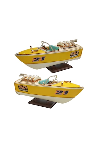 Dekoratif Metal Hız Botu Sürat Teknesi 32cm