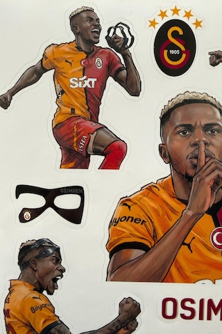 X Dekomus Lisanslı Galatasaray "victor Osimhen" Sticker Sheet Altın