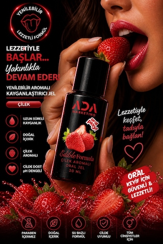 Çilekli 30 Ml Yenilebilir Aromalı Kayganlaştırıcı Jel