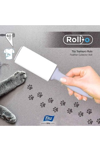 Lexroo Titiz, Kedi Köpek Saç Kıl Tüy Toplayıcı Rulo, 1 Rulo 2 Yedek Her Biri 60 Yaprak