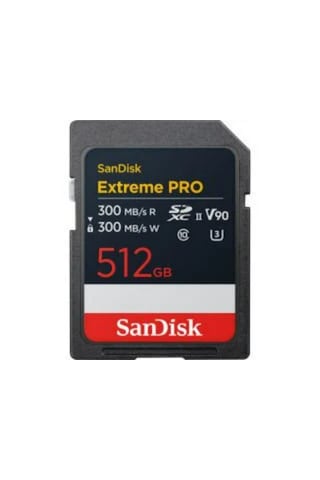 Sandisk SDSDXDM-512G-GN4IN Extreme Pro 512 GB 300/300mb/s Sdxc V90 Uhs-ıı U3 8k/4k Uh Hafıza Kartı