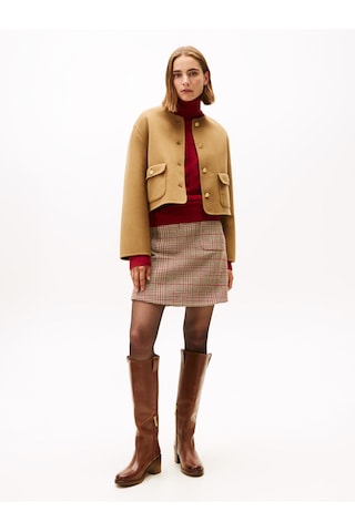 Tommy Hilfiger Df Wool Blend Reg Lady Jacket Kadın Kahverengi Mont - Ww0ww47446 Kahverengi
