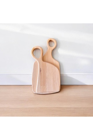 El Yapımı Çam Ağacı Ahşap Kesme & Sunum Tahtası 2'li