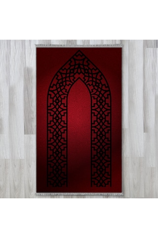Evaşk Namazlık Dokuma Halı Kaymaz Muslumana Seccade 80 x 130 KIRMIZI EVAŞK405B66