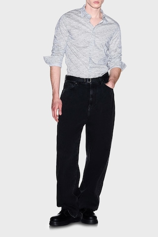 Armani Exchange Tamamı Logolu Slim Fit Uzun Kollu Gömlek Erkek Gömlek Xm000625 Af13184 F0219 Kırık Beyaz