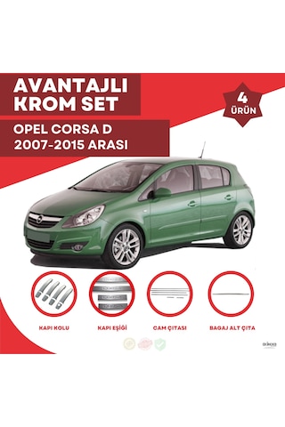Opel Corsa D Avantajlı Krom Set 2007-2015 Arası -4ürün- Paslanmaz