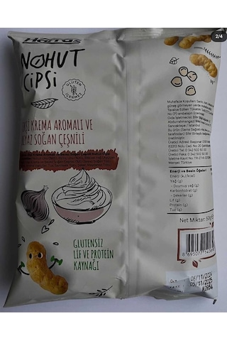 Nohut Cipsi Ekşi Krema Ve Beyaz Soğan Çeşnili 12 Adet X 50 Gr