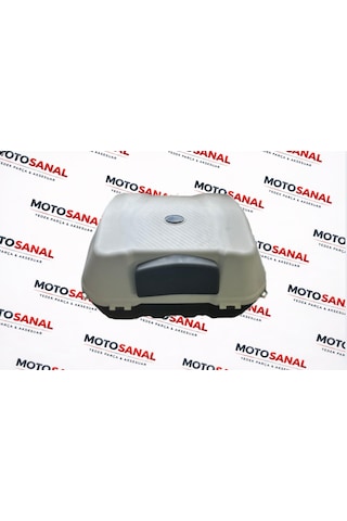 Modasanal 52 Lt Motosiklet Topcase Bel Destekli Sök Tak Kilitli Arka Çanta Gri - Siyah