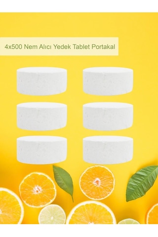 3 Adet 2x500 Gr Nem Alıcı Rutubet Ve Küf Önleyici Yedek Tablet Portakal