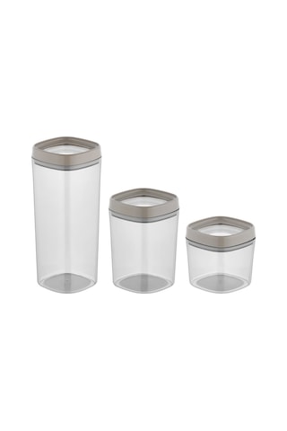 Ceronni Bonny Erzak Saklama Kabı 3lü Set 1,8lt - 1lt - 600ml Bej Bej