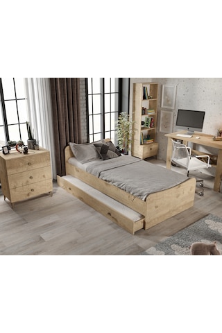 Selen Çocuk Odası Takımı Meşe - 5 Parçalı Tamamı 1. Kalite Mdf Meşe