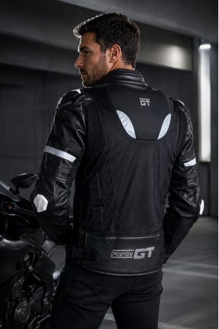 Yyk Forte Gt Titan Hörgüçlü Deri Korumalı Ceket Motosiklet Montu Antrasit - Siyah