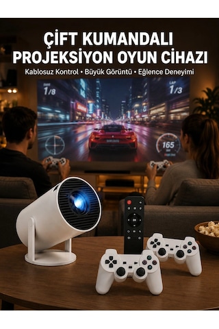 Mey İthalat Kablosuz Mini Projeksiyon Cihazı Oyun Ve Film İçin Taşınabilir Ev Sineması Yeni Nesil