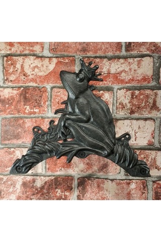 House2Home El Yapımı Pirinç Kurbağa Kral Hortum Askısı, Oksit Siy