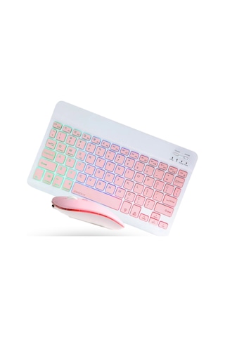 Büro Ev Ofis Bilgisayarı İçin Pembe Rgb Işıklı Klavye Mouse Seti Diğer