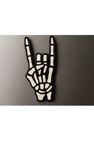 Rock N Roll İskelet Eli İşareti Metal Müzik Buzdolabı Magneti