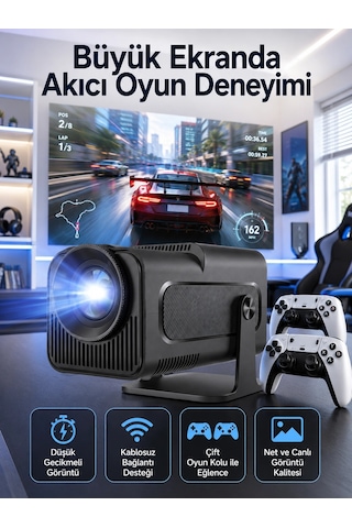 Bay Çift Kollu Game Box Projeksiyon Cihazı Kumandalı Android Tv Dahili Hoparlör Najmaddin 73608942