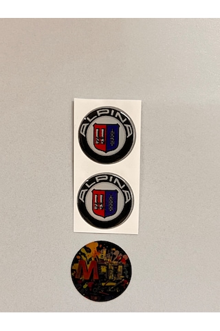 Alpına Damla Sticker Etiket Kabartmalı 3d Silikon Direk Arması Alpına Etiketçi Epoksi 2ad. 3,5x3,5cm Çok Renkli