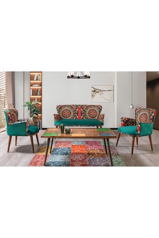 Hermes 2+1+1+Sehpalı Çay Seti (Balkon, Salon, Ofis, Cafe)