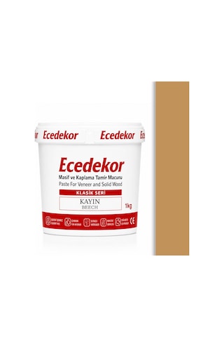 Kayın Ecedekor Ahşap Dolgu Macunu Kova 1000gr 1 KG Kayın Ecedekor Ahşap Dolgu Macunu Kova 1000gr 1 KG