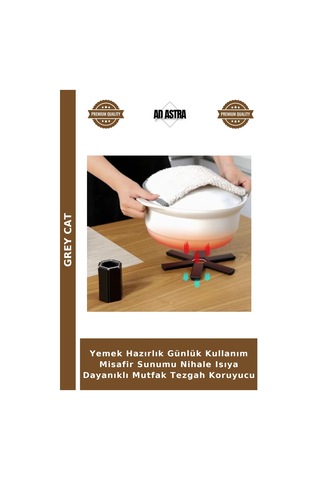 Yemek Hazırlık Günlük Kullanım Misafir Sunumu Nihale Isıya Dayanıklı Mutfak Tezgah Koruyucu Çok Renkli
