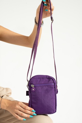 Nemo Bags Mor Unisex Telefonluk, Cüzdan, Kartlık, Çapraz Askılı Omuz Çantası, 18x13cm Mor