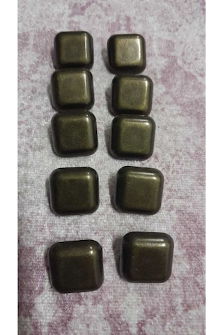 Siyah Bakır Kaplama Metal Düğme 27 Boy 17 Mm 10 Adet