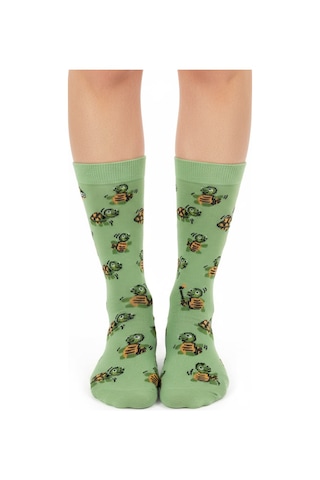 Gost Liria Tortoise Socks Desenli Unisex Soket Çorap Yeşil