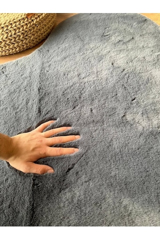 Saraz Halı Tavşan Tüyü Post Peluş Ultra Yumuşak Post Puffy Antrasit
