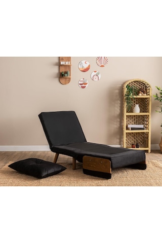 Pafu Cosmo Tekli Katlanır Yataklı Koltuk - Soho Siyah Siyah