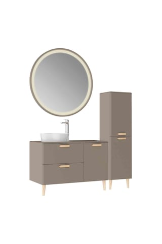 Creavit Patara Yuvarlak Led Ayna 60 Cm Mat Cappuccino Cam