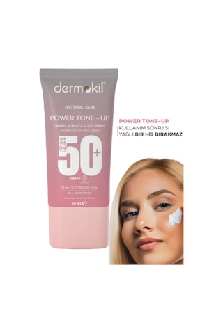 Dermokil Power Tone-Up Güneş Koruyucu Yüz Kremi SPF50+ 2 x 50 ML