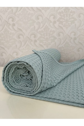 Premium %100 Pamuk Çift Kişilik Yazlık Pike, Yatak Örtüsü,terletmez Kumaş Nilyeşil Renk 240x200cm Yeşil