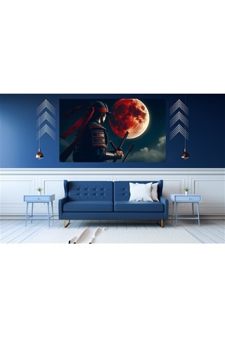 Ti-play Kanlı Ay Bekleyiş 60x90cm Modern Samuray Pvc Çerçevesiz Tablo