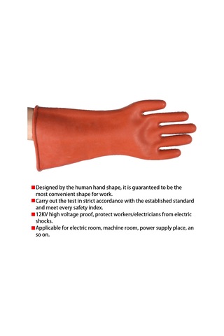 Geeroyoo 12kv Yüksek Gerilim Koruyucu Lastik Eldiven, Elektrikçi İçin Islaklık Ve Aşınma Dayanıklı, Elektrik Odaları Ve Güç Tesislerinde Kullanım