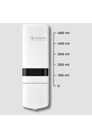 Mulpex 480 Ml Beyaz Duvara Monte Sıvı Sabun Dispenseri Premium Kalite Abs Gövde, Anahtarlı, Şık Ve Güvenli Beyaz