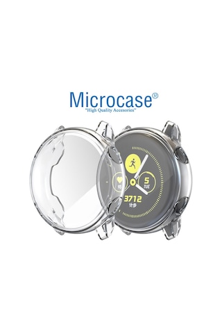 Samsung Uyumlu Watch Active 2 44 Mm Önü Kapalı Silikon Kılıf - Şeffaf