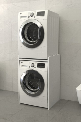 Solévo Banyo Dolabı Çamaşır Ve Kurutma Makinesi Dolabı Beyaz Beyaz