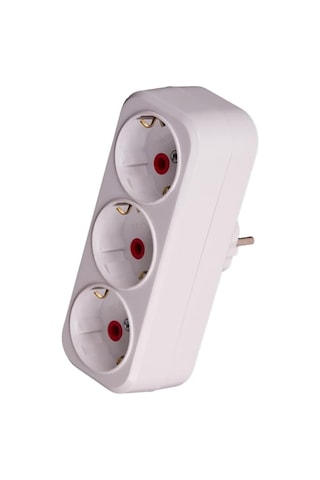 Golyat 3'Lü Priz Topraklı Çoğaltıcı Beyaz El-Bi