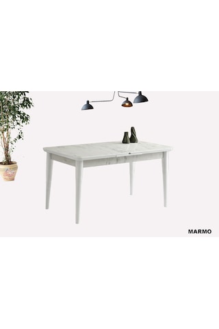 Kelebek Açılır Mdf Masa Mutfak,salon,yemek Odası Masası 80x130 Cm Beyaz - Gri