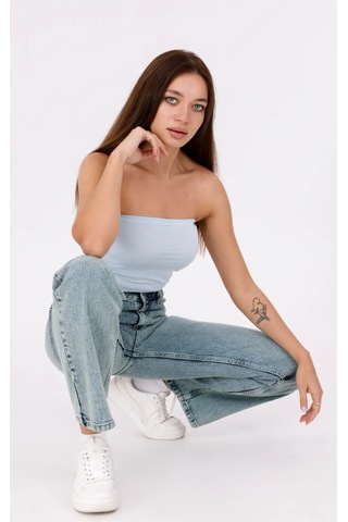 Eseclass Denim Jean Boru Paça Buz Mavi