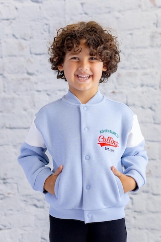 Zeyland Unisex Çocuk Baskılı Kolej Ceket - Mavi Mavi