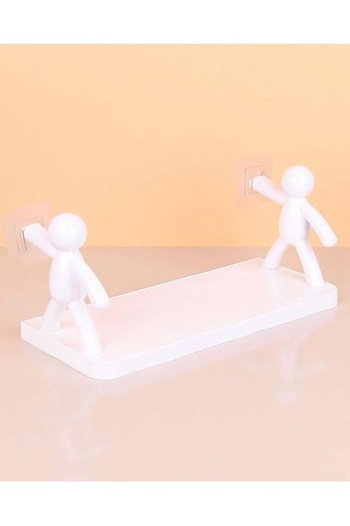 Pratik Banyo Mutfak Rafı Yapıştırmalı Etejer Yapışkanlı Raf Banyo Etejeri 34 X 12 Cm Diğer