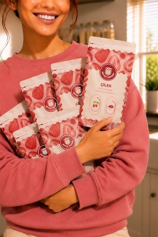 Çilek Kuru Meyve Cipsi - Dondurularak Kurutulmuş Freeze Dried Çıtır Çilek - 15 Gr