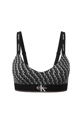 Calvin Klein Kadın Pamuklu Hafif Astarlı Elastik Logo Desenli Bel Bantlı Siyah Büstiyer-13461 Siyah