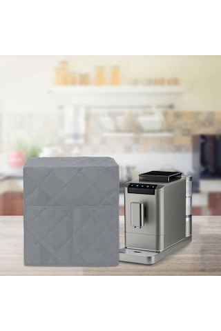 Homyl Kahve Yapma Makinesi Kapağı Yıkanabilir Su Geçirmez Gri