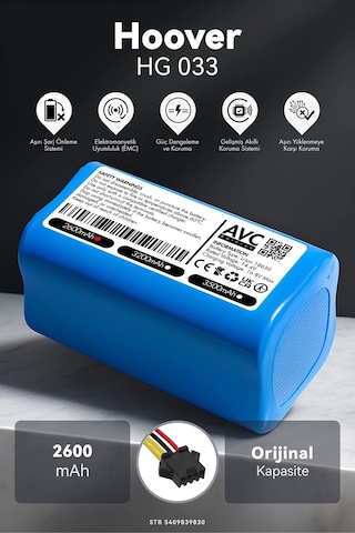 Hoover Uyumlu Hg 033 2600mah Robot Süpürge Bataryası K.k