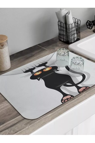 Joyarty Dikdörtgen Bulaşık Kurutma Pedi "kedi Yavrusu" 241485882 Siyah