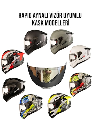 Ncr Rapid Kask Aynalı Vizör Camı Standart