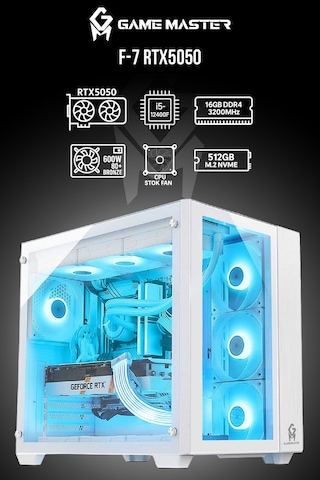 Game Master F7 i5-12400F 16 GB 512 GB NVMe SSD RTX5050 Free Dos Masaüstü Oyuncu Bilgisayarı